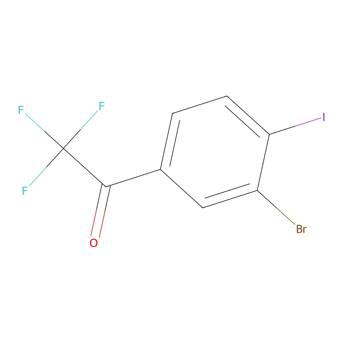 3'-Bromo-4'-iodo-2,2,2-trifluoroacetophenone molecular structure, CAS 2149598-84-3