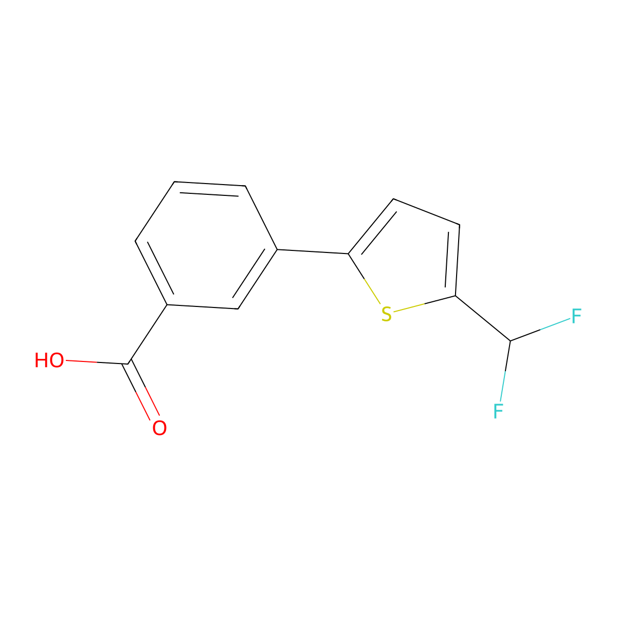 3-[5-(Difluoromethyl)thiophen-2-YL]benzoic acid molecular structure, CAS 2149598-89-8