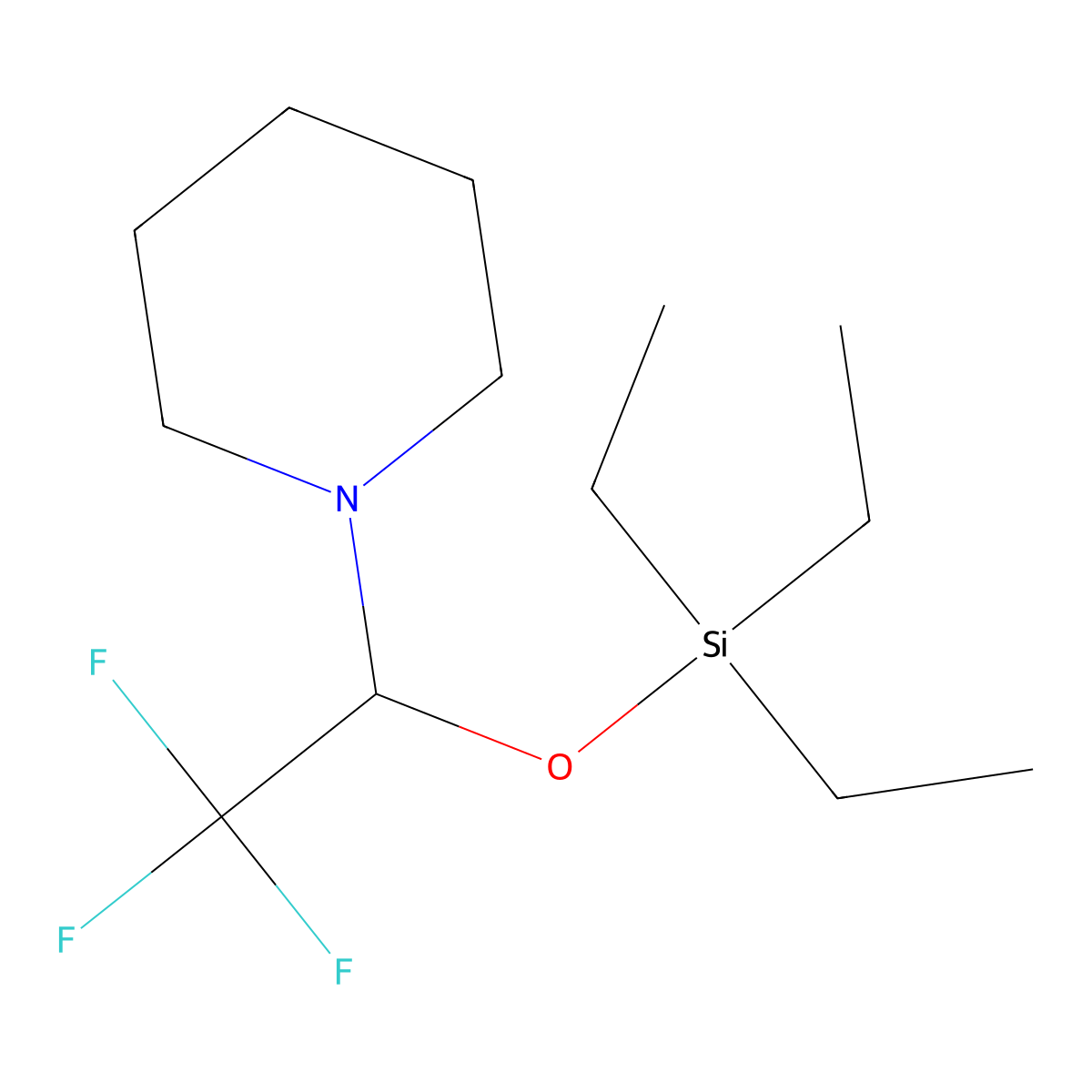 (1-Piperidinyl-2,2,2-trifluoroethoxy)triethylsilane molecular structure, CAS 2149599-00-6