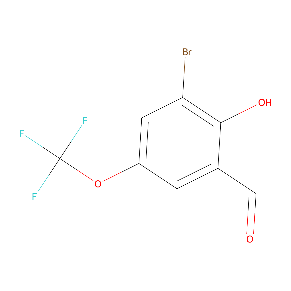 3-Bromo-2-hydroxy-5-(trifluoromethoxy)benzaldehyde molecular structure, CAS 2149601-02-3