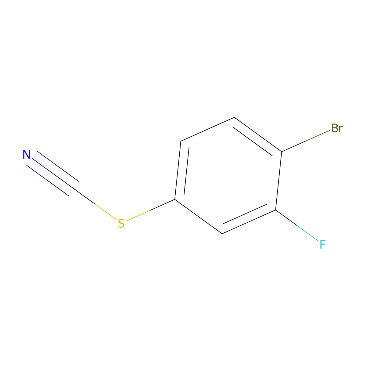 4-Bromo-3-fluorophenylthiocyanate molecular structure, CAS 2149601-22-7