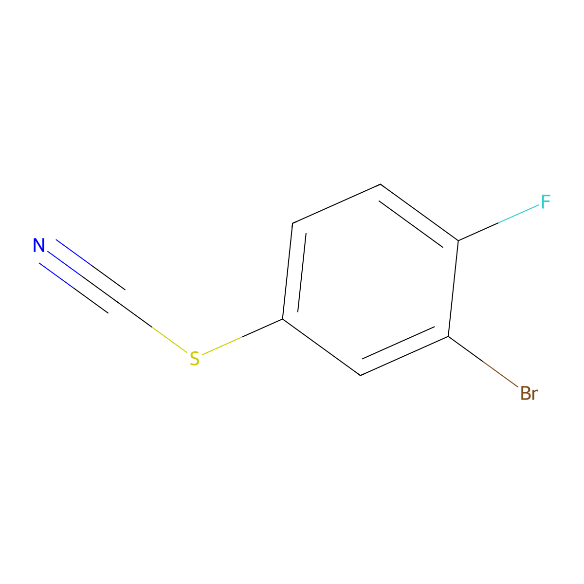3-Bromo-4-fluorophenylthiocyanate molecular structure, CAS 2149601-24-9