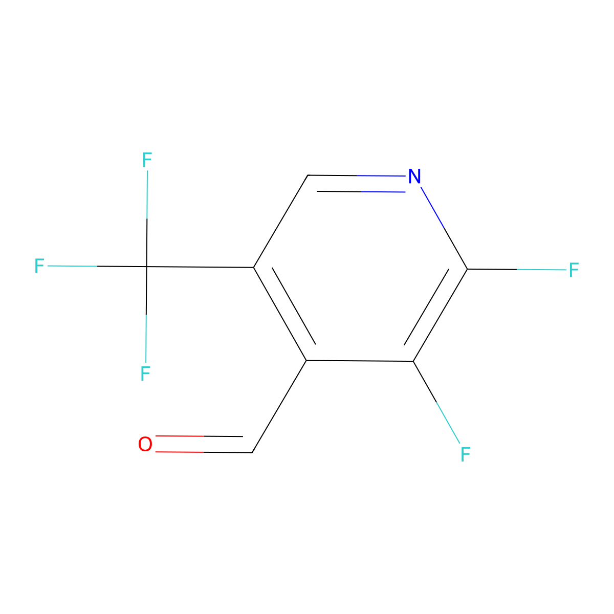 2,3-Difluoro-5-(trifluoromethyl)pyridine-4-carbaldehyde molecular structure, CAS 2149601-27-2