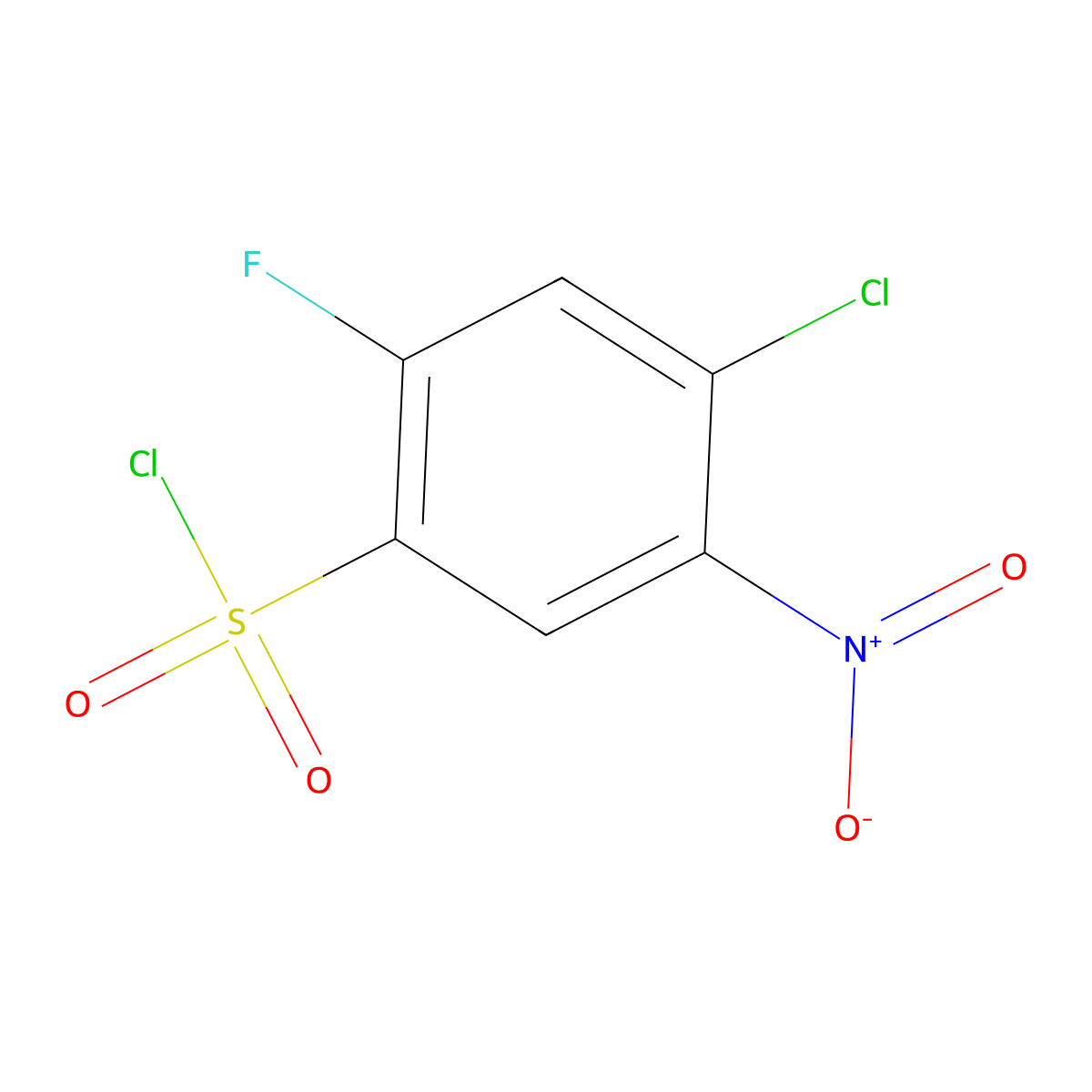 4-Chloro-2-fluoro-5-nitrobenzenesulfonyl chloride molecular structure, CAS 2149601-39-6