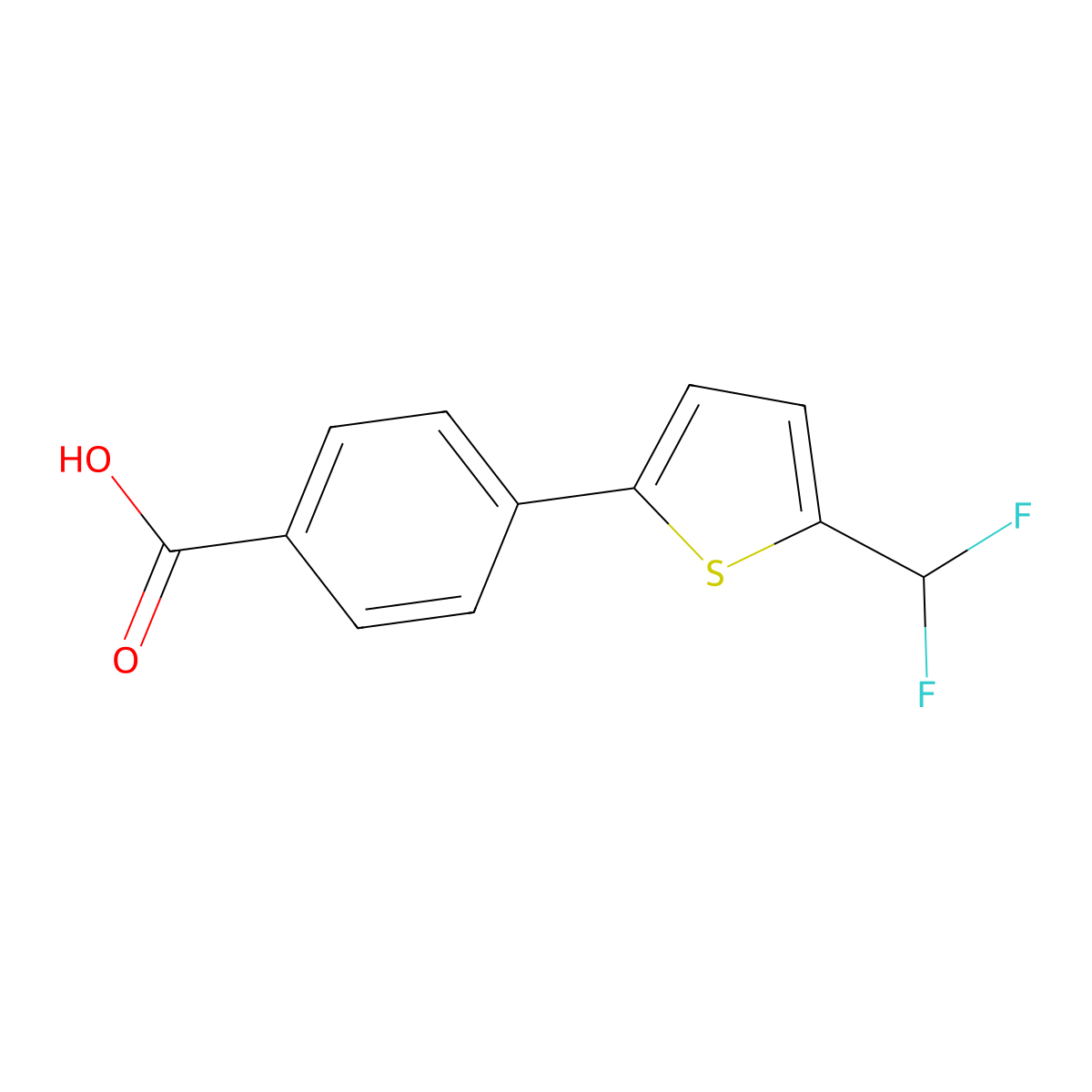 4-[5-(Difluoromethyl)thiophen-2-YL]benzoic acid molecular structure, CAS 2149601-54-5