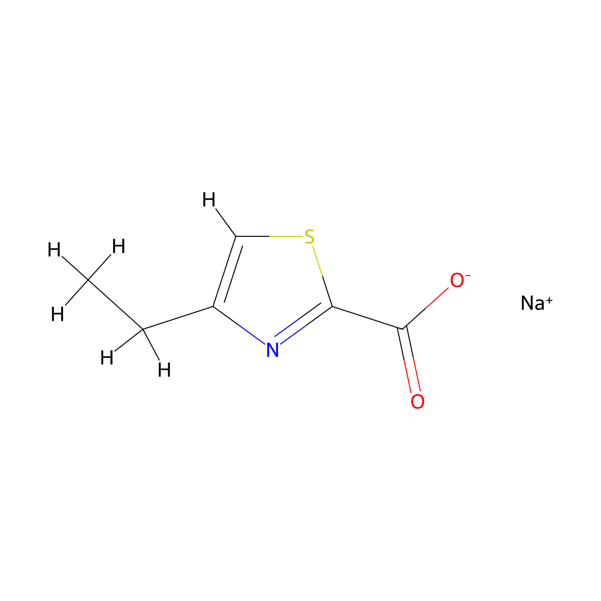 Sodium 4-ethylthiazole-2-carboxylate molecular structure, CAS 2149601-75-0