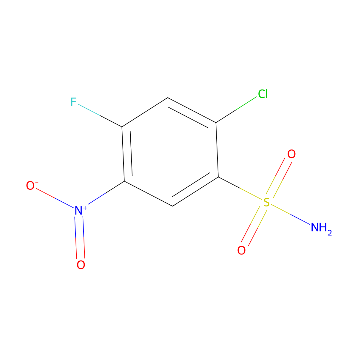 2-Chloro-4-fluoro-5-nitrobenzene-1-sulfonamide molecular structure, CAS 2149601-76-1