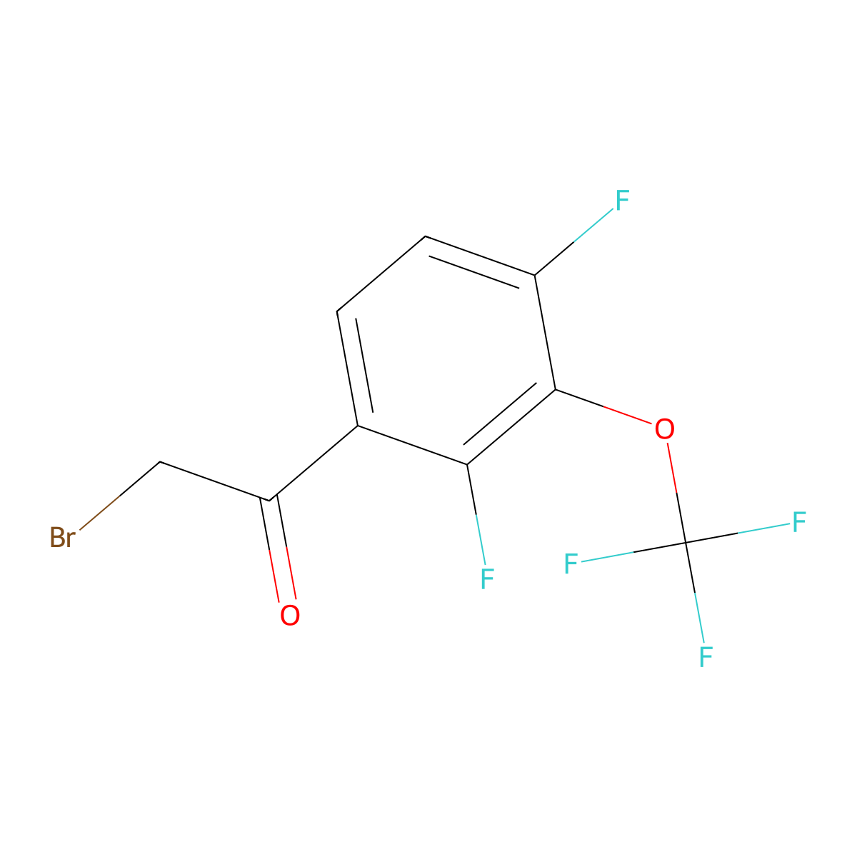 2,4-Difluoro-3-(trifluoromethoxy)phenacyl bromide molecular structure, CAS 2149602-08-2