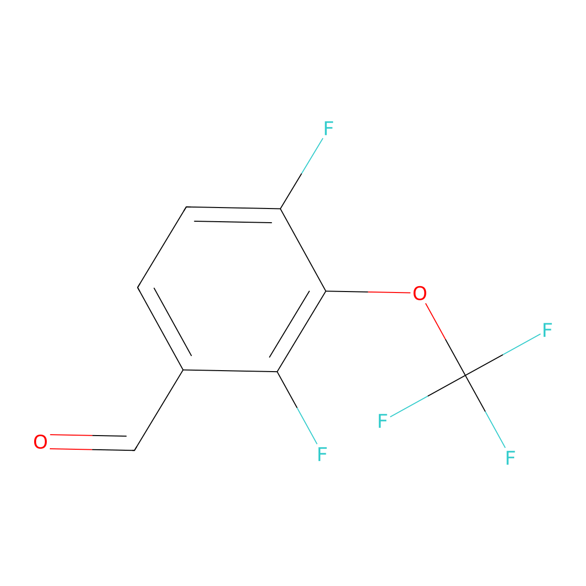 Benzaldehyde, 2,4-difluoro-3-(trifluoromethoxy)- molecular structure, CAS 2149602-63-9