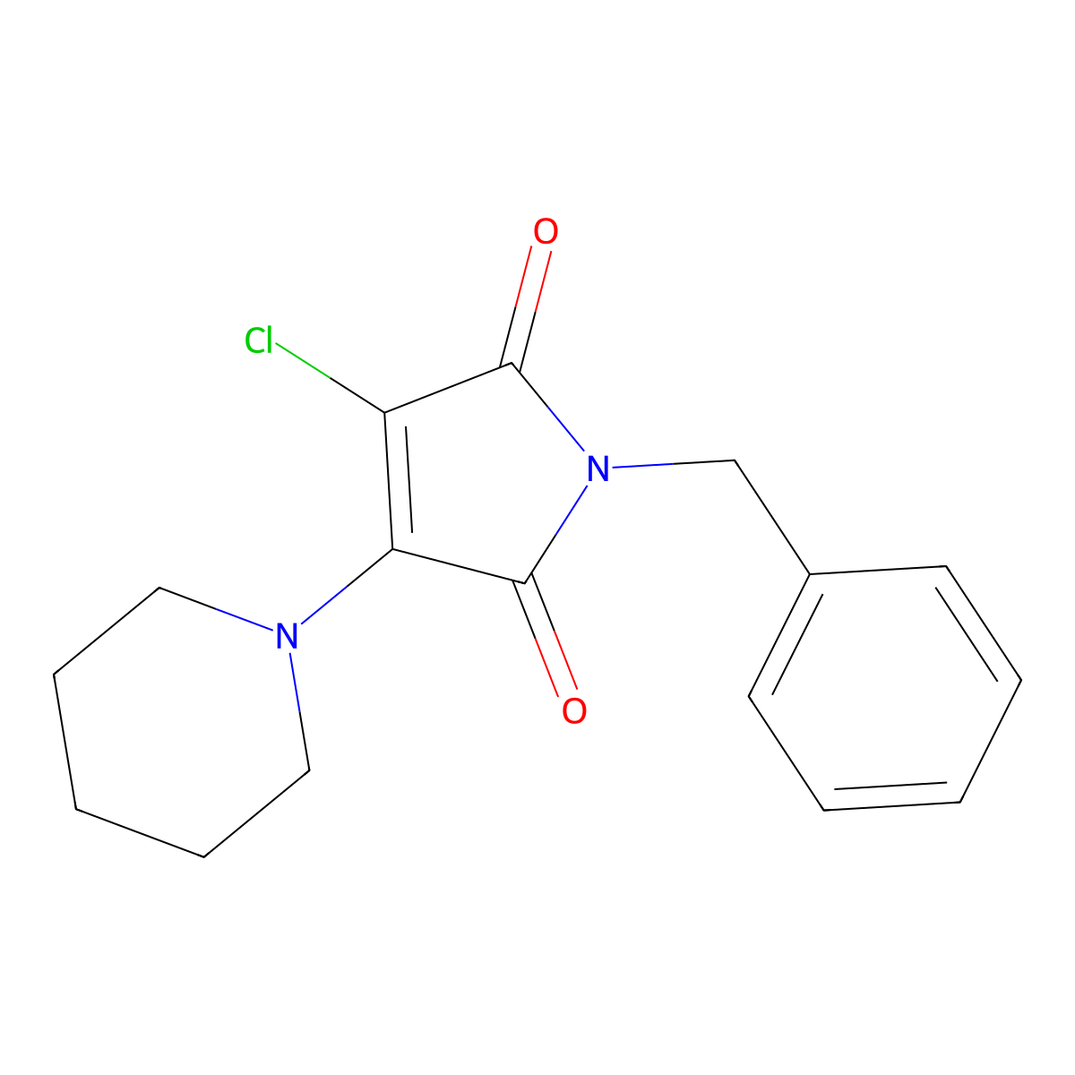 1-Benzyl-3-chloro-4-piperidin-1-ylpyrrole-2,5-dione molecular structure, CAS 214961-36-1