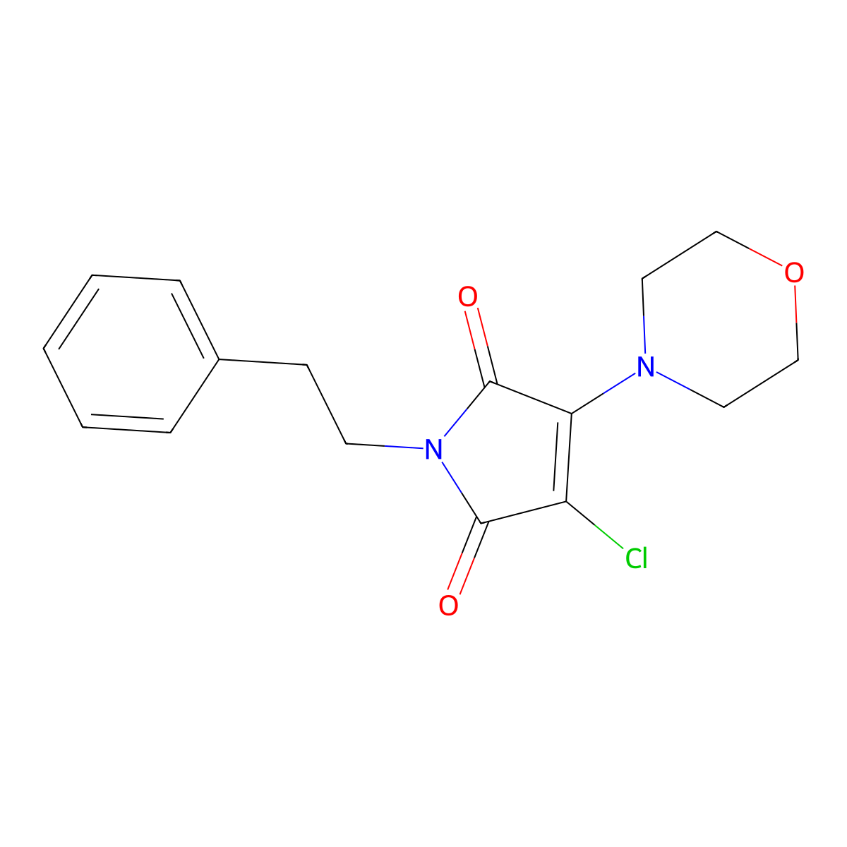 3-chloro-4-(4-morpholinyl)-1-(2-phenylethyl)-1H-pyrrole-2,5-dione molecular structure, CAS 214961-38-3