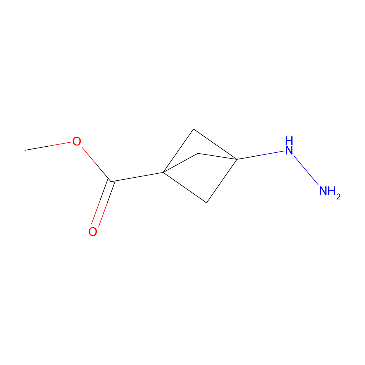 Methyl 3-hydrazinylbicyclo[1.1.1]pentane-1-carboxylate molecular structure, CAS 2149634-44-4
