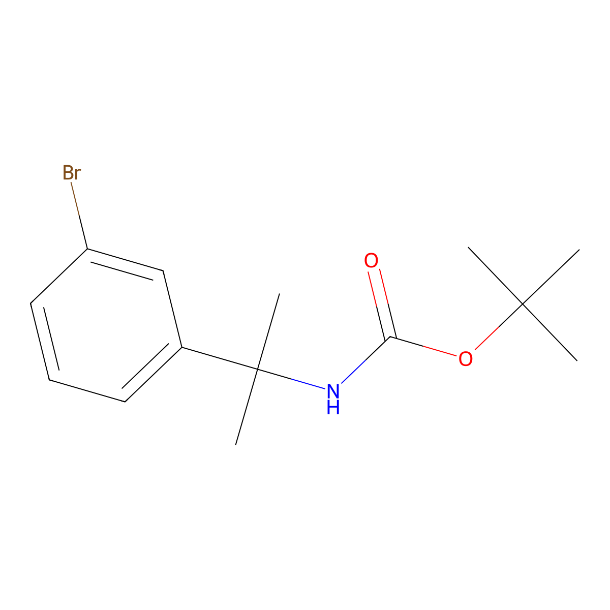 tert-Butyl (2-(3-bromophenyl)propan-2-yl)carbamate molecular structure, CAS 214964-87-1
