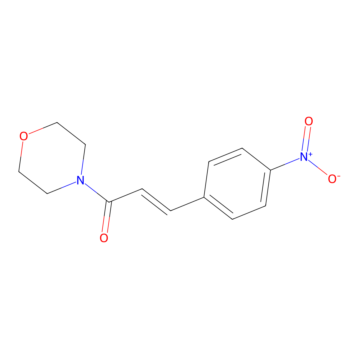 4-[(2E)-3-(4-nitrophenyl)prop-2-enoyl]morpholine molecular structure, CAS 21497-13-2
