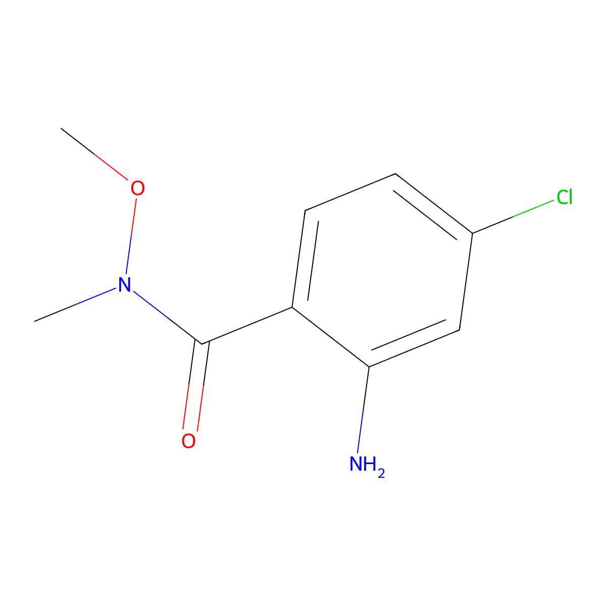 2-amino-4-chloro-N-methoxy-N-methylBenzamide molecular structure, CAS 214971-18-3