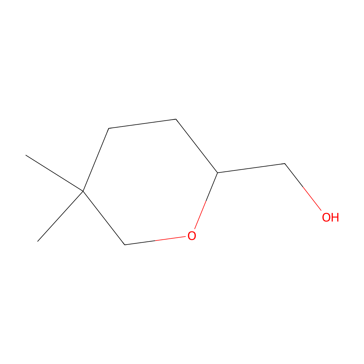 (5,5-Dimethyltetrahydro-2H-pyran-2-yl)methanol molecular structure, CAS 2149729-75-7