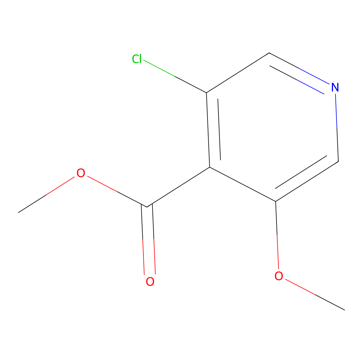 Methyl 3-chloro-5-methoxyisonicotinate molecular structure, CAS 214976-37-1