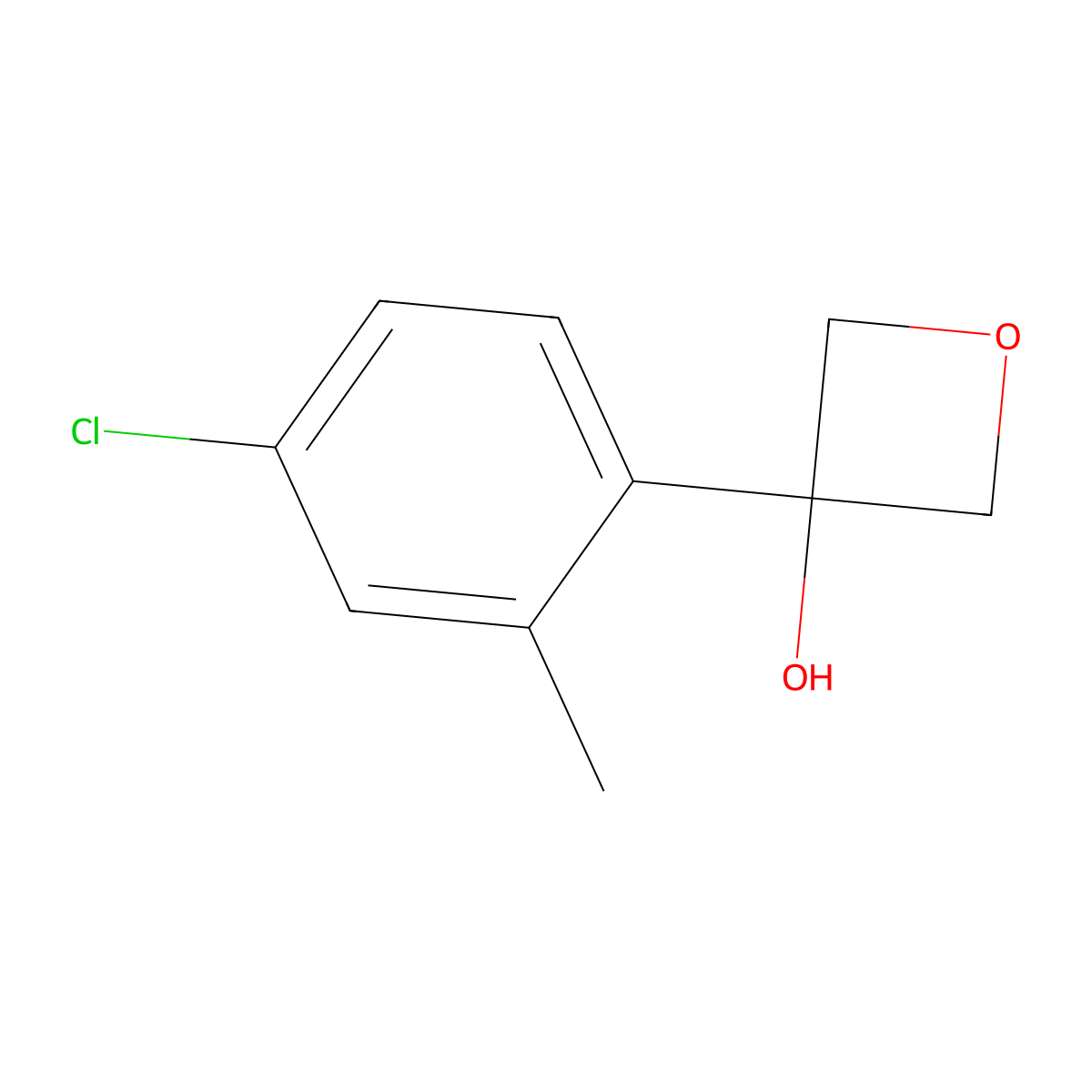 3-(4-Chloro-2-methylphenyl)-3-oxetanol molecular structure, CAS 2149783-87-7