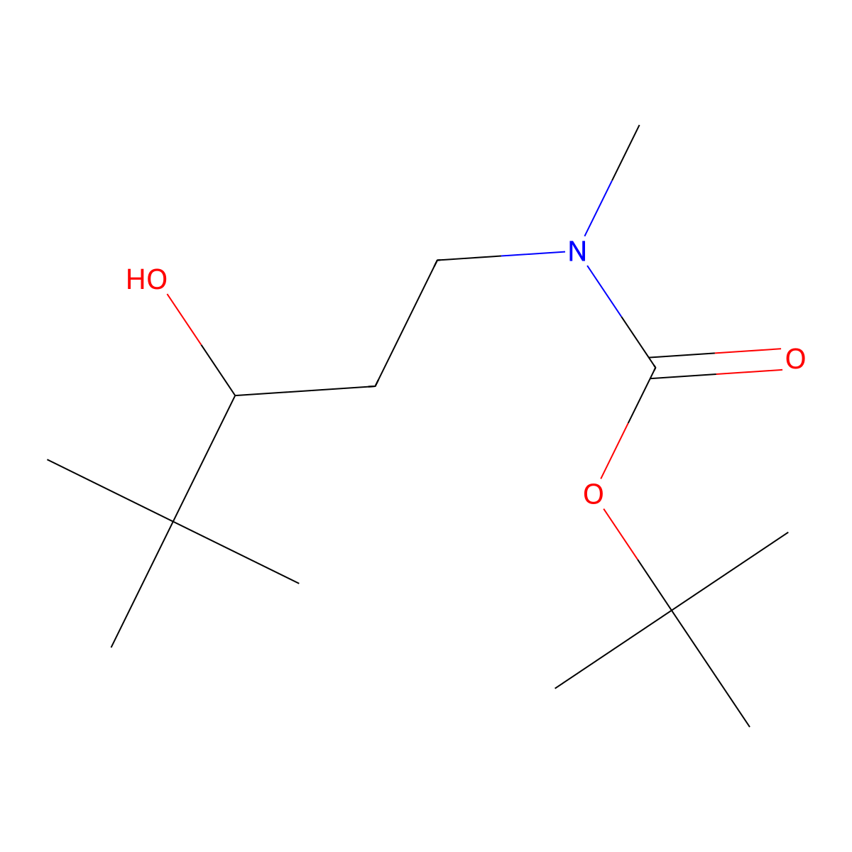 tert-butyl N-(3-hydroxy-4,4-dimethylpentyl)-N-methylcarbamate molecular structure, CAS 2149828-24-8