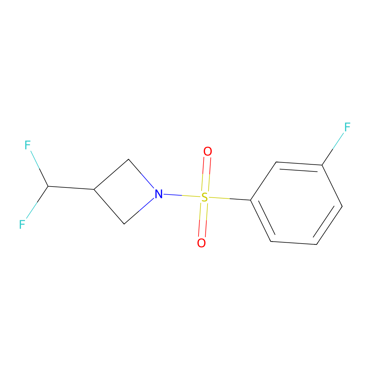 3-(Difluoromethyl)-1-((3-fluorophenyl)sulfonyl)azetidine molecular structure, CAS 2149843-76-3