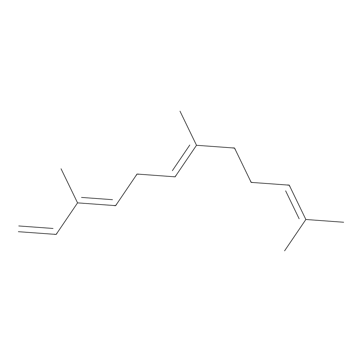 Farnesene molecular structure, CAS 21499-64-9