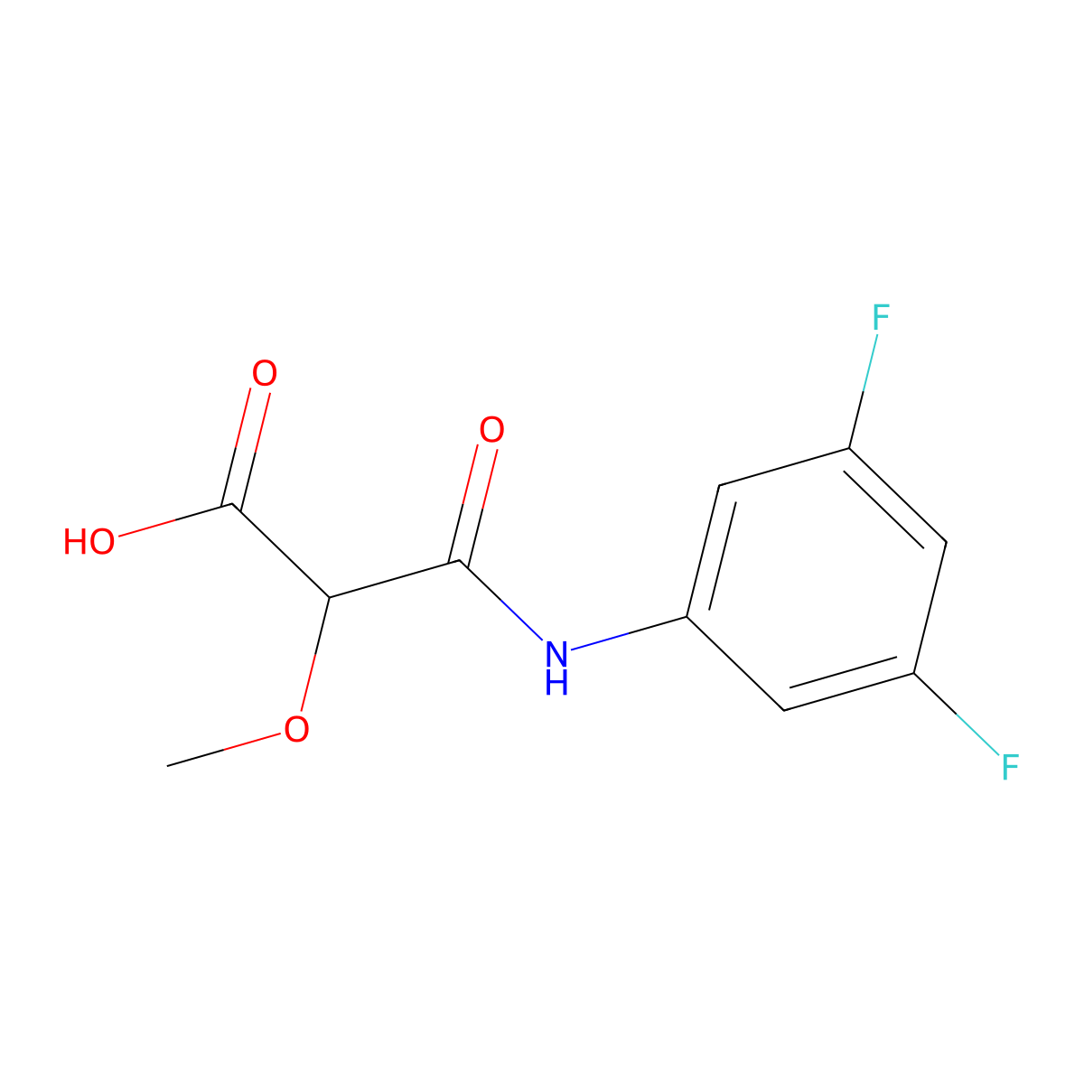 2-((3,5-Difluorophenyl)carbamoyl)-2-methoxyacetic acid molecular structure, CAS 2149958-44-9