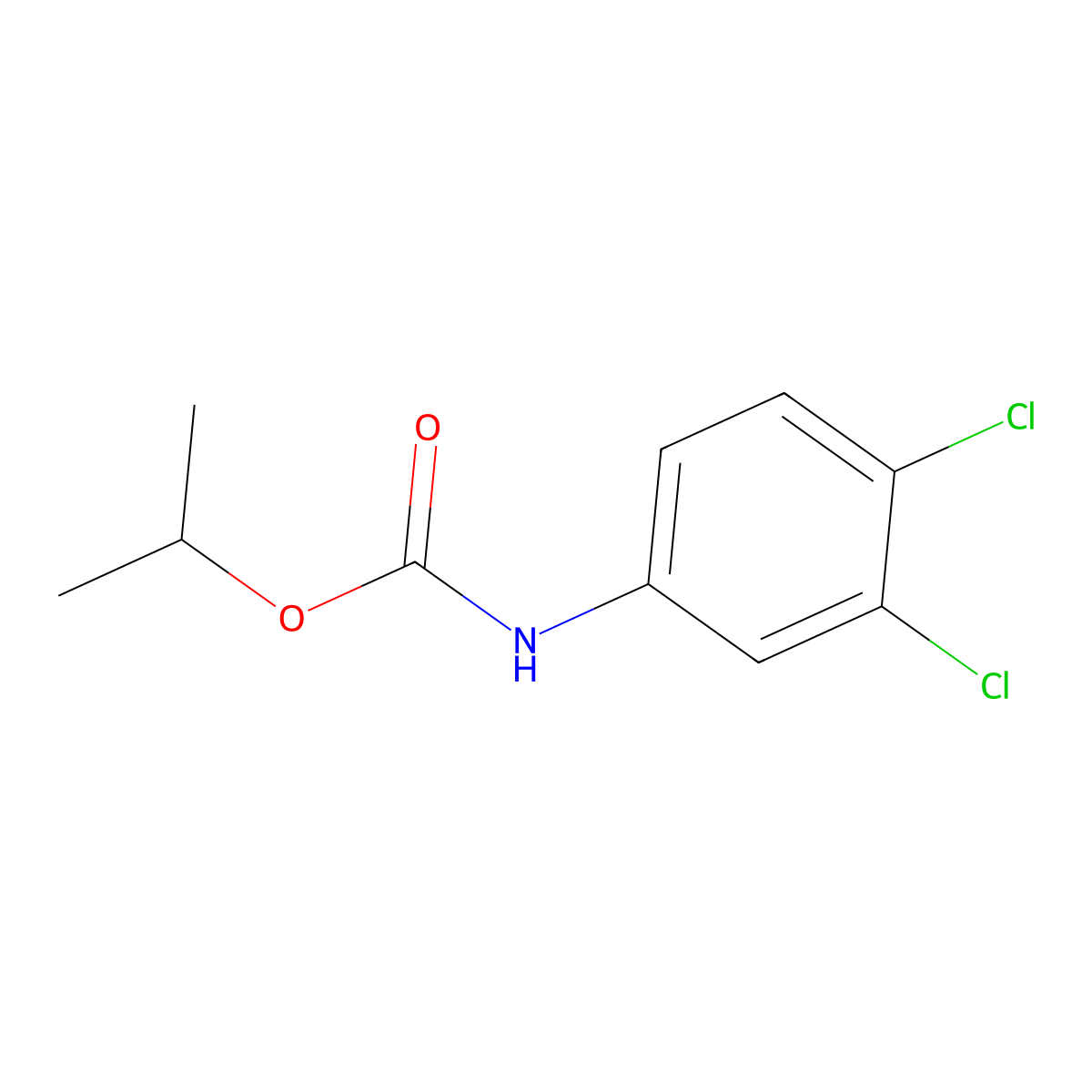 Isopropyl 3,4-dichlorocarbanilate molecular structure, CAS 2150-28-9