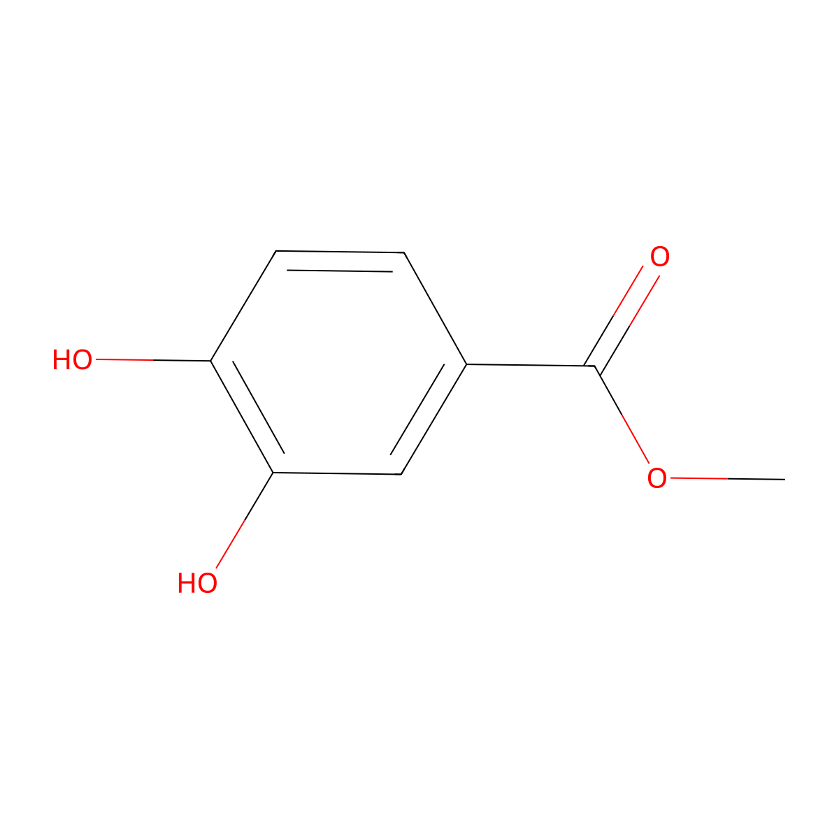 Methyl 3,4-Dihydroxybenzoate molecular structure, CAS 2150-43-8