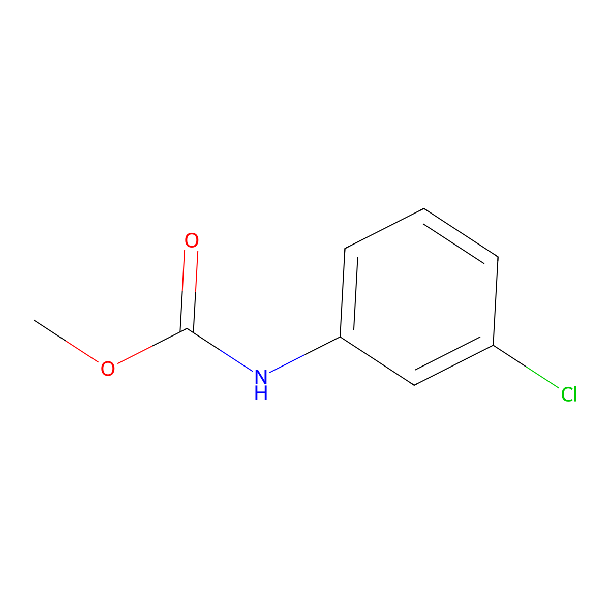 Methyl N-(3-chlorophenyl)carbamate molecular structure, CAS 2150-88-1
