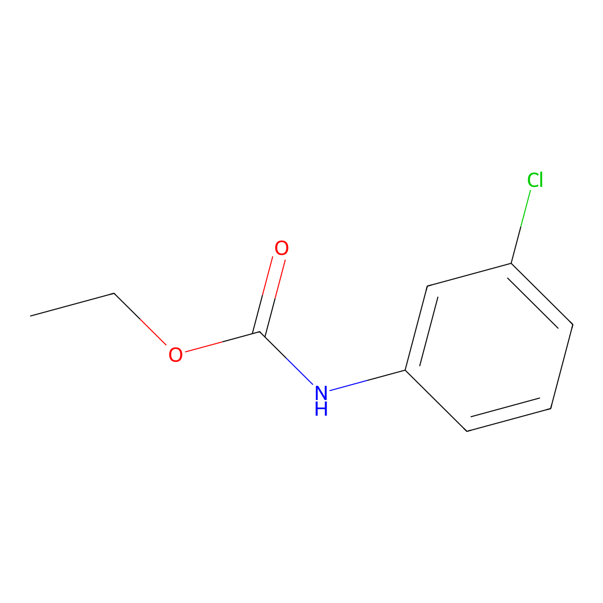 Ethyl (3-chlorophenyl)carbamate molecular structure, CAS 2150-89-2