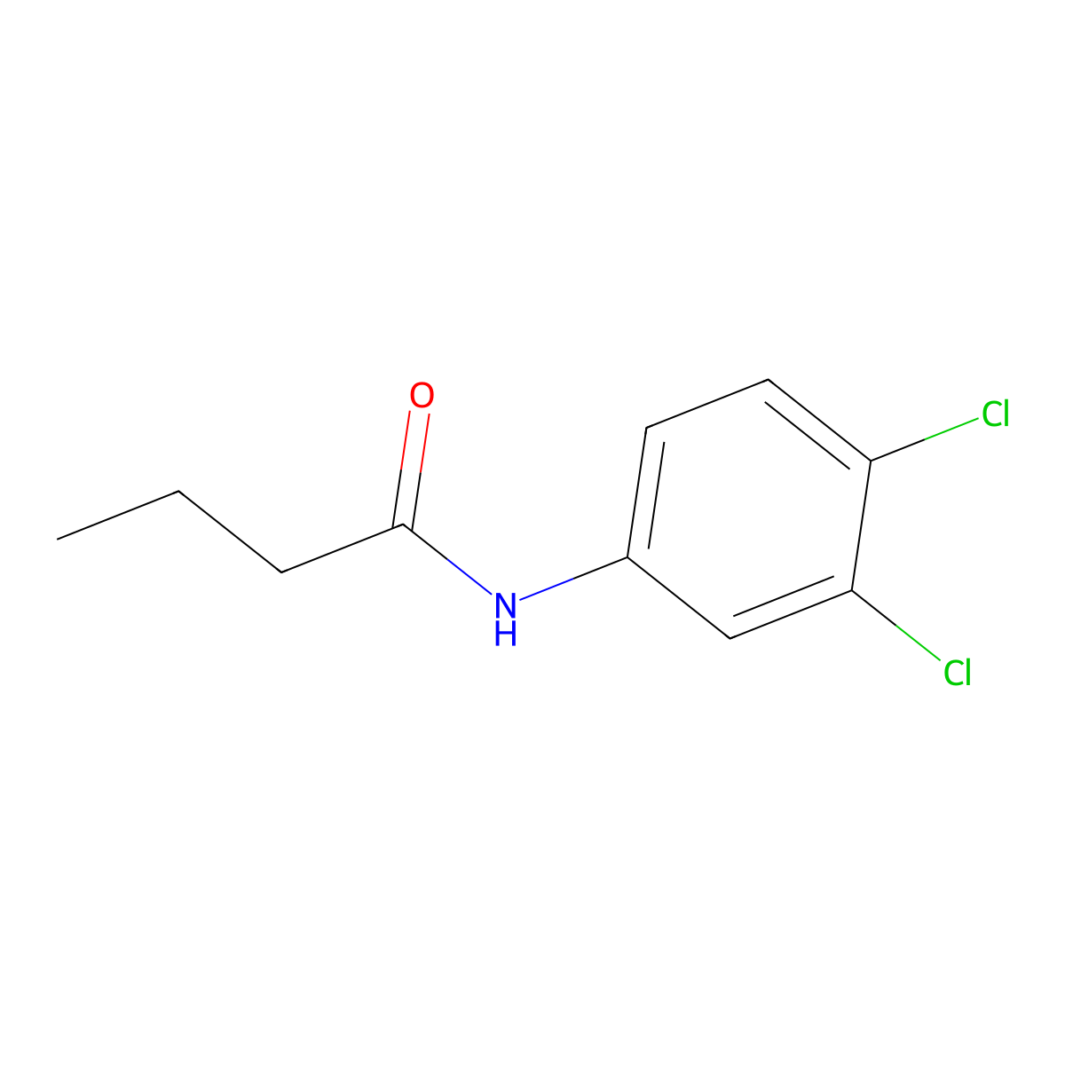 N-(3,4-dichlorophenyl)butanamide molecular structure, CAS 2150-95-0