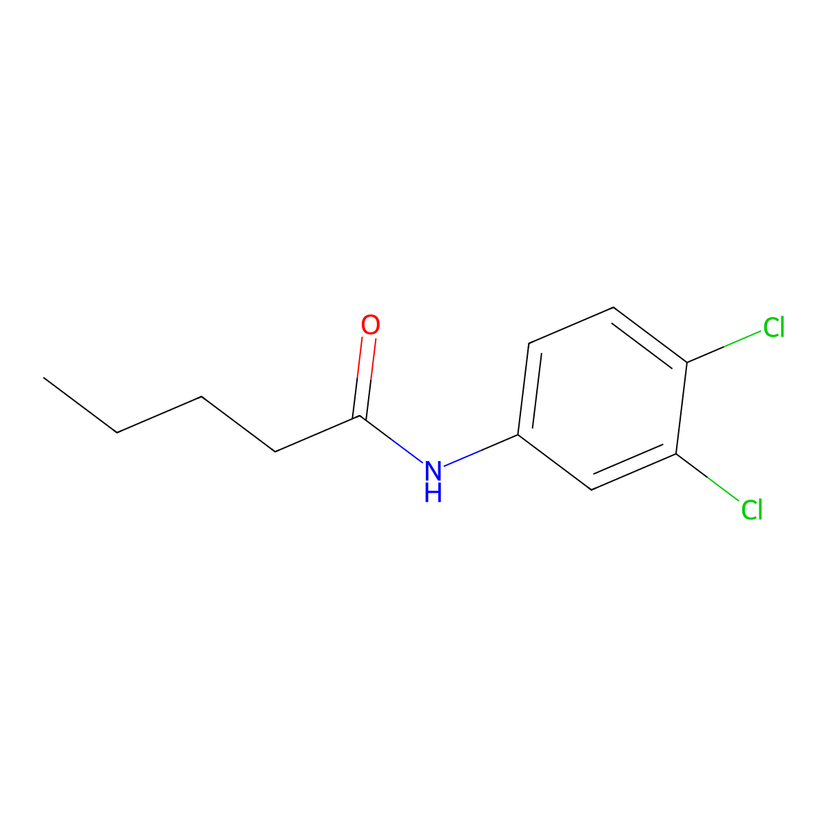 N-(3,4-dichlorophenyl)pentanamide molecular structure, CAS 2150-96-1