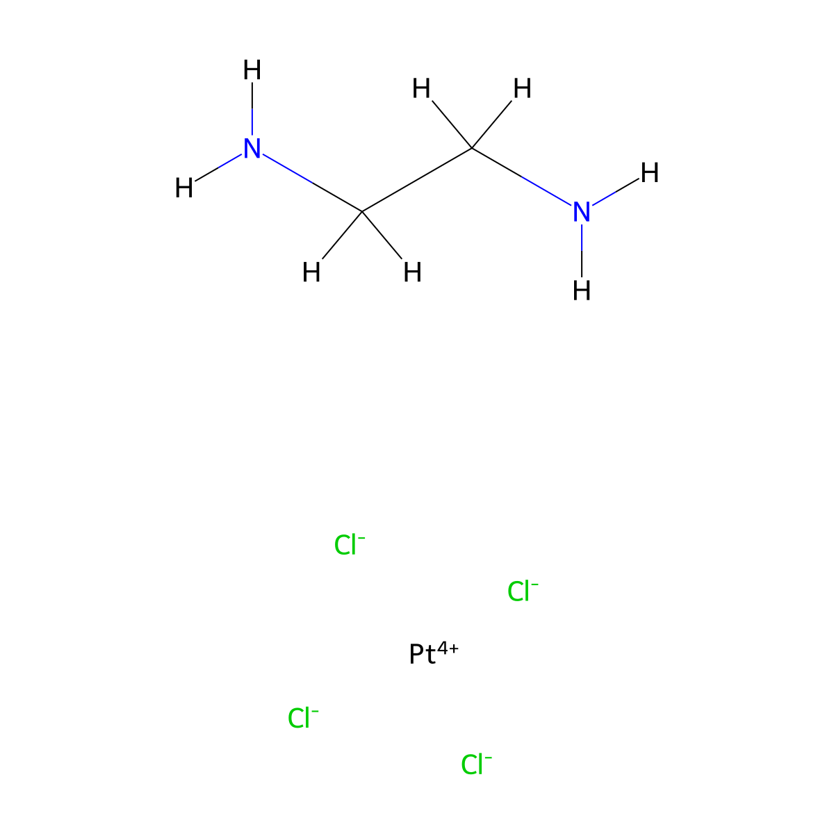Tetrachloro(ethylenediamine)platinum molecular structure, CAS 21500-56-1