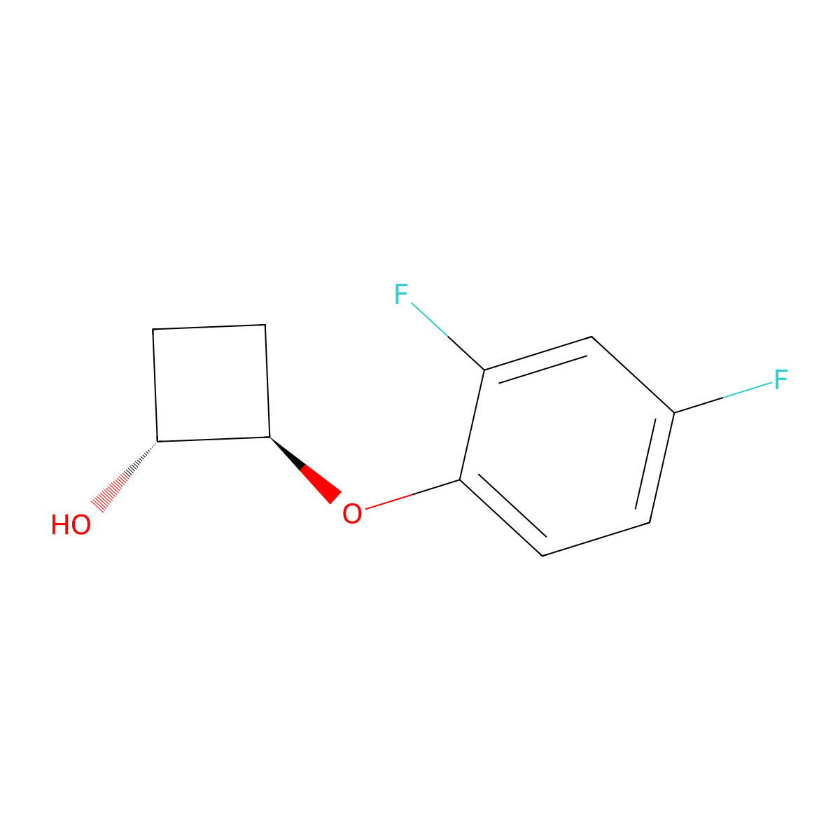 (1R,2R)-2-(2,4-difluorophenoxy)cyclobutan-1-ol molecular structure, CAS 2150066-33-2