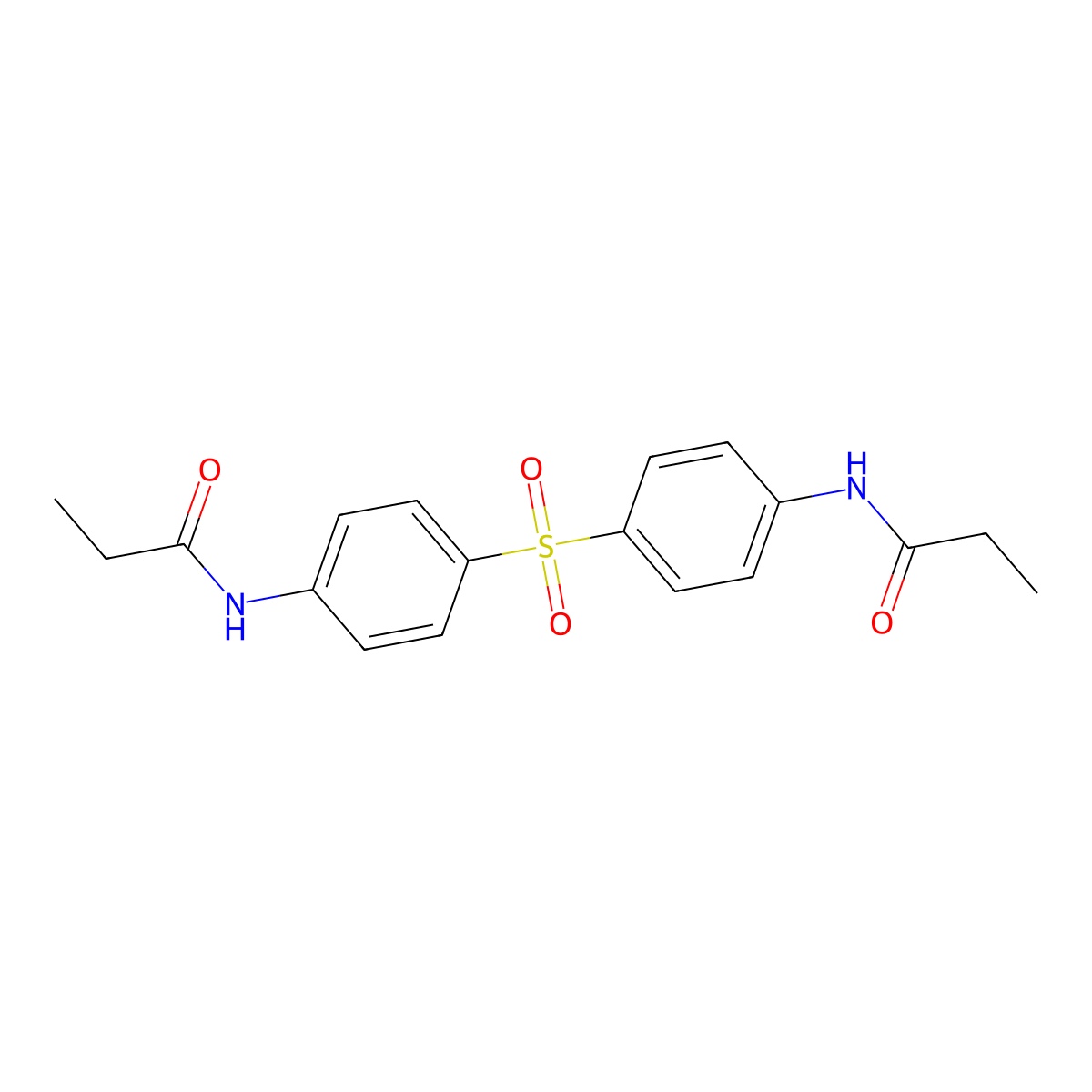 N-[4-[4-(propanoylamino)phenyl]sulfonylphenyl]propanamide molecular structure, CAS 21501-10-0