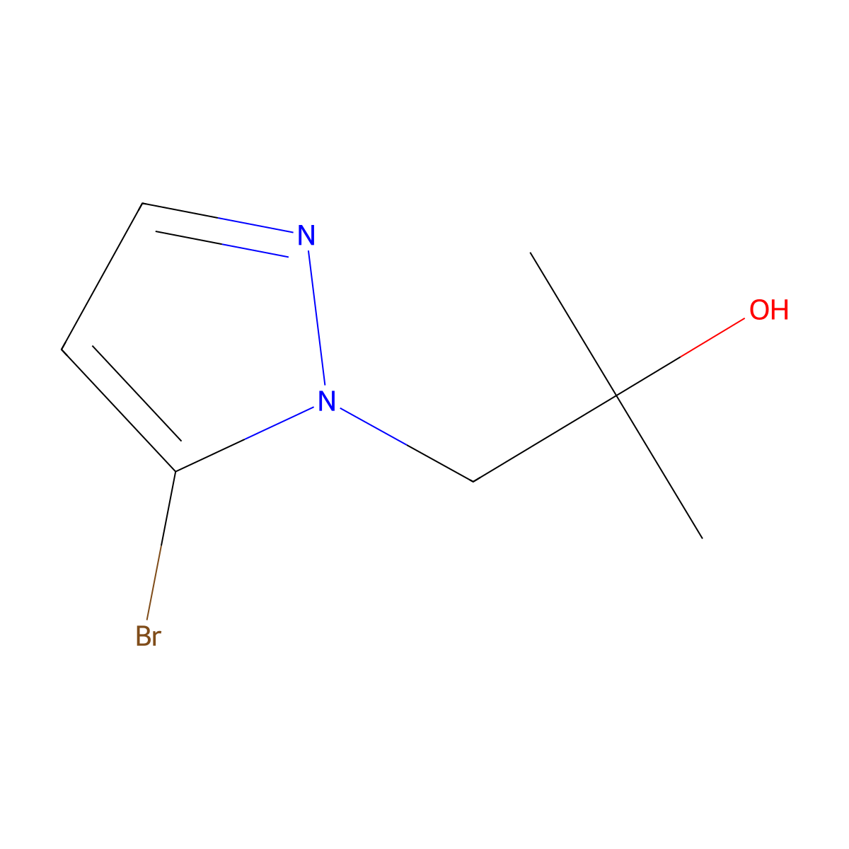 1-(5-bromo-1H-pyrazol-1-yl)-2-methylpropan-2-ol molecular structure, CAS 2150101-40-7