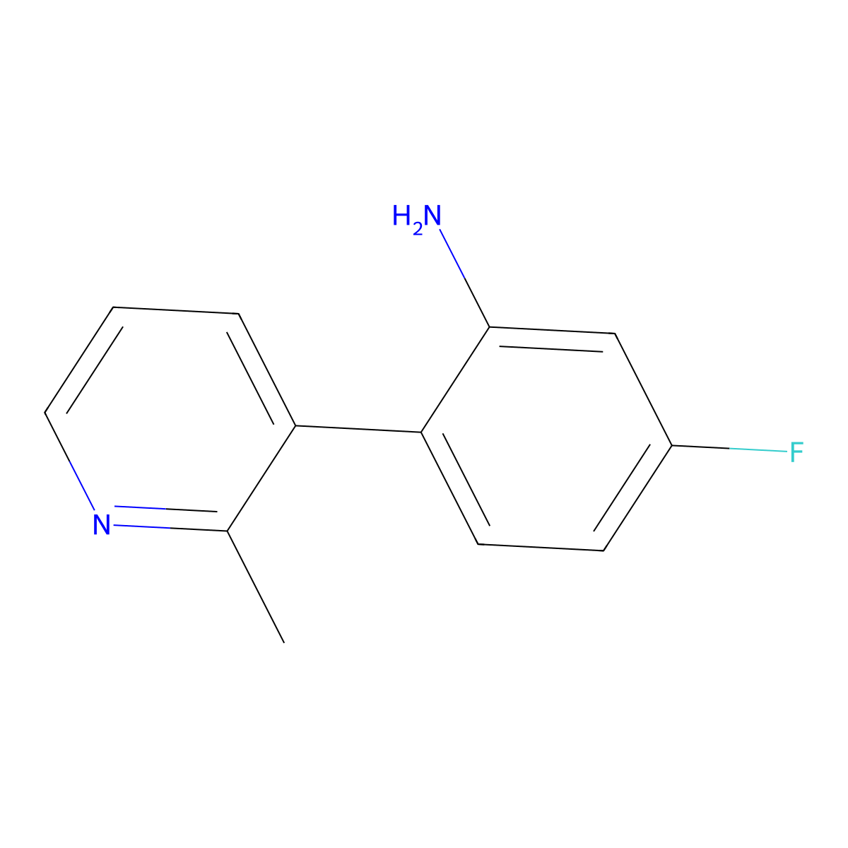 5-Fluoro-2-(2-methylpyridin-3-yl)aniline molecular structure, CAS 2150103-37-8