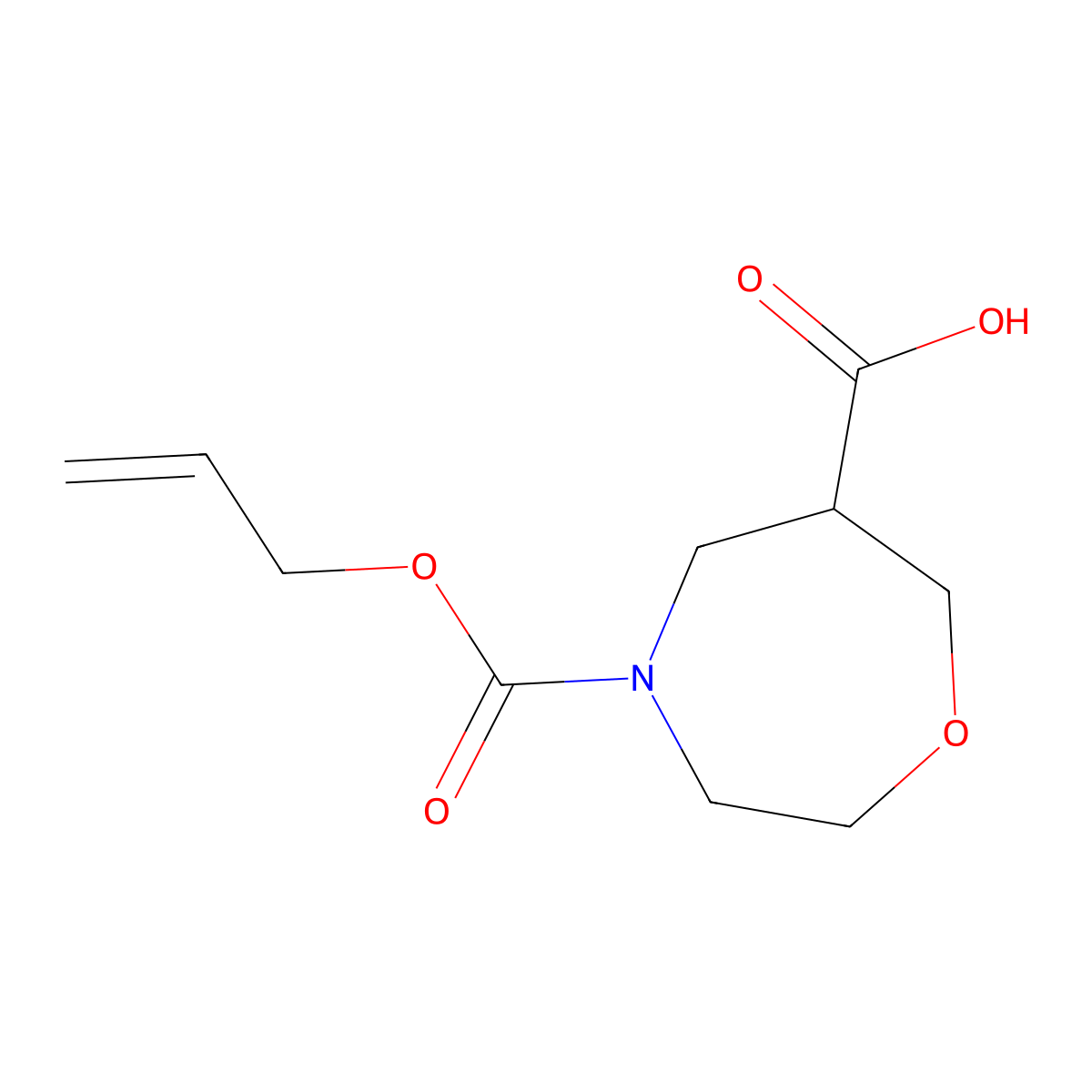 4-[(Prop-2-en-1-yloxy)carbonyl]-1,4-oxazepane-6-carboxylic acid molecular structure, CAS 2150106-41-3