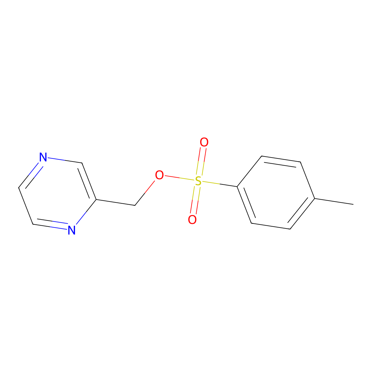(Pyrazin-2-yl)methyl 4-methylbenzene-1-sulfonate molecular structure, CAS 2150148-58-4