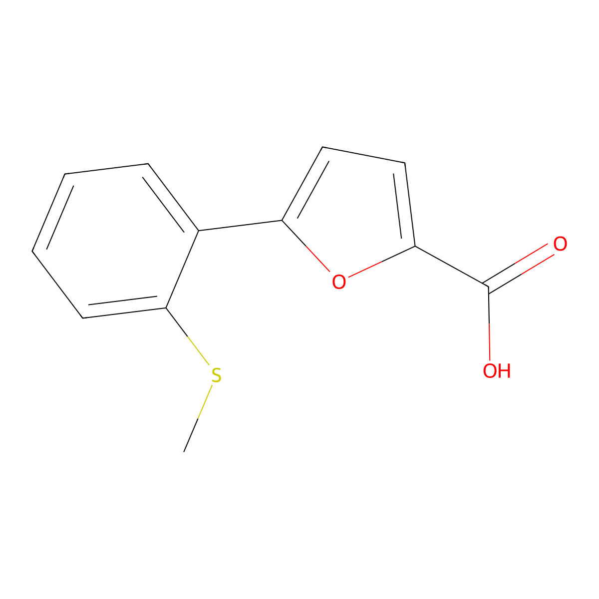 5-(2-(Methylthio)phenyl)furan-2-carboxylic acid molecular structure, CAS 2150211-09-7