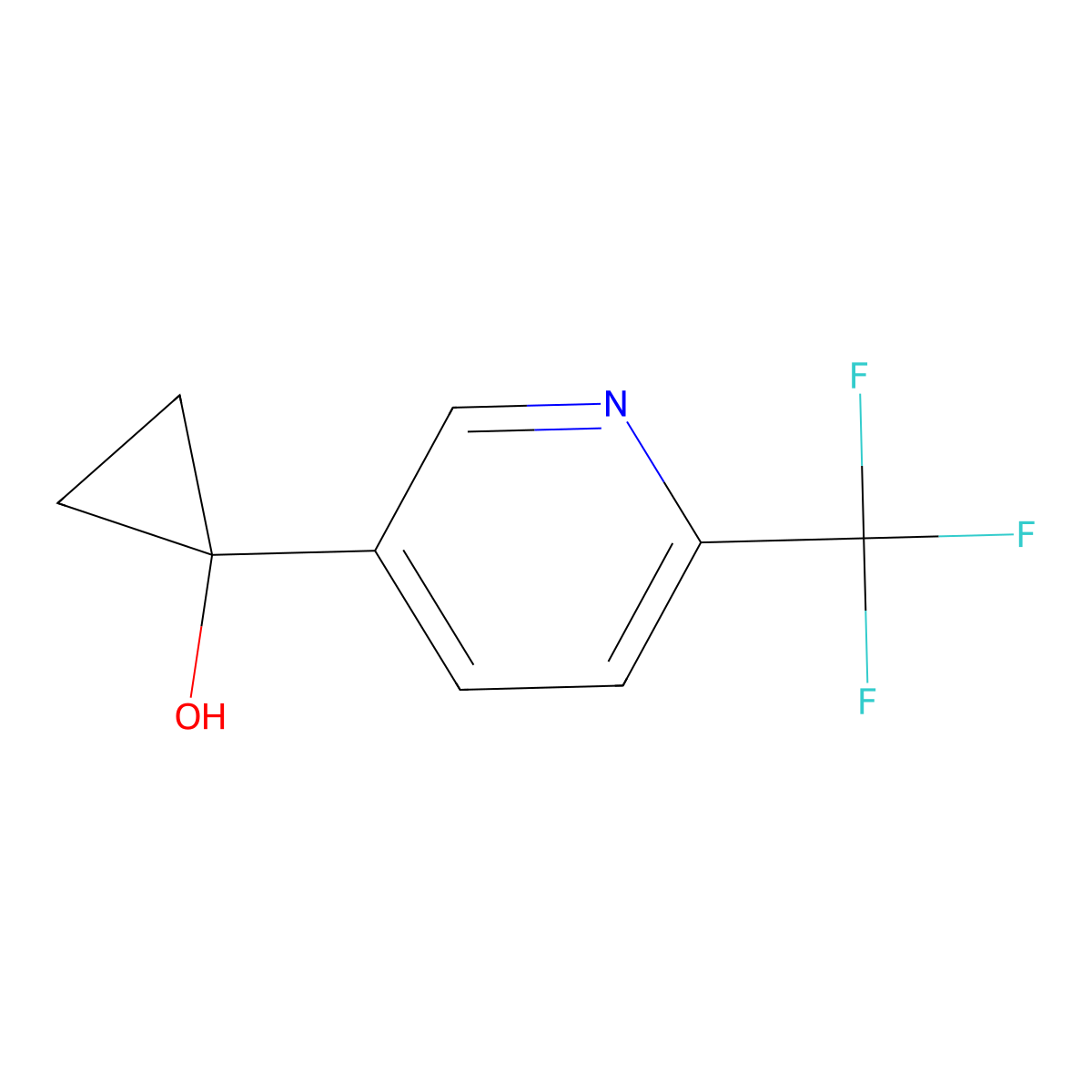 1-[6-(Trifluoromethyl)pyridin-3-yl]cyclopropan-1-ol molecular structure, CAS 2150221-11-5