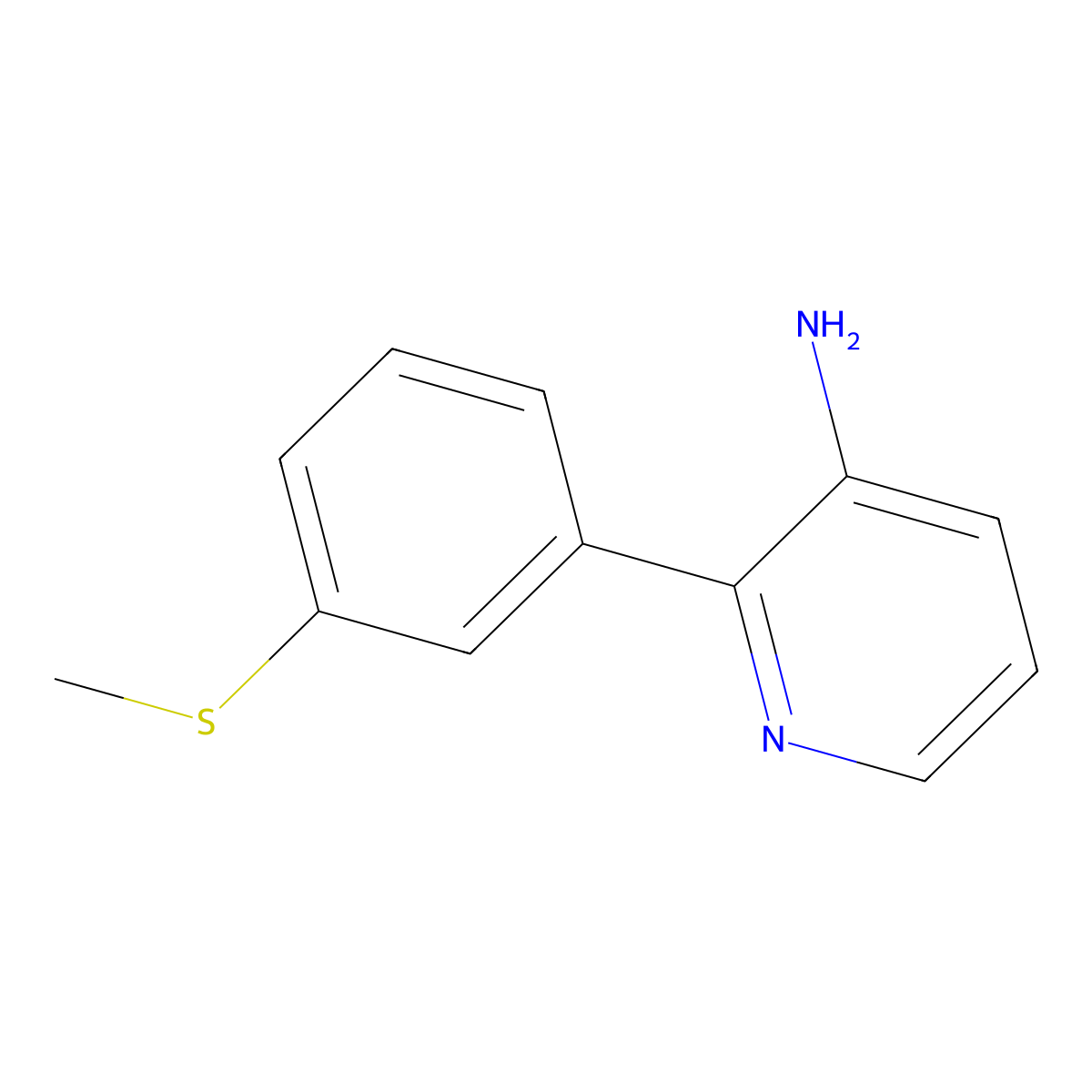 2-[3-(Methylthio)phenyl]-3-pyridinamine molecular structure, CAS 2150226-08-5