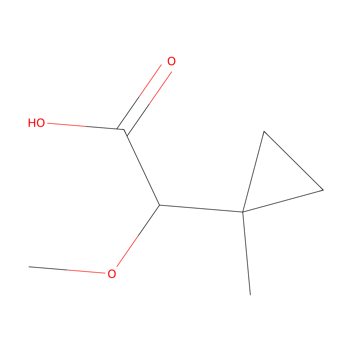 2-Methoxy-2-(1-methylcyclopropyl)acetic acid molecular structure, CAS 2150233-95-5