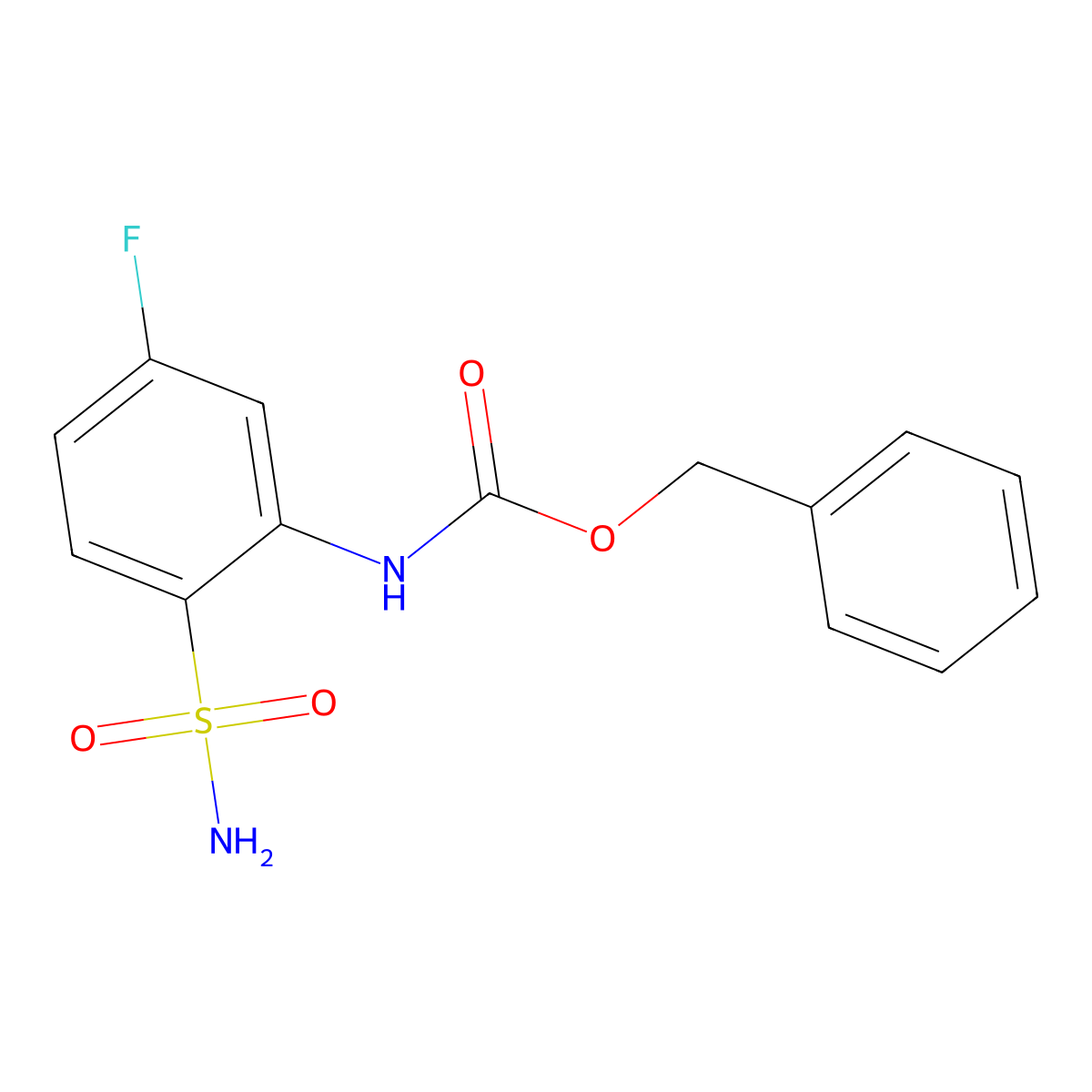 benzyl N-(5-fluoro-2-sulfamoylphenyl)carbamate molecular structure, CAS 2150234-27-6