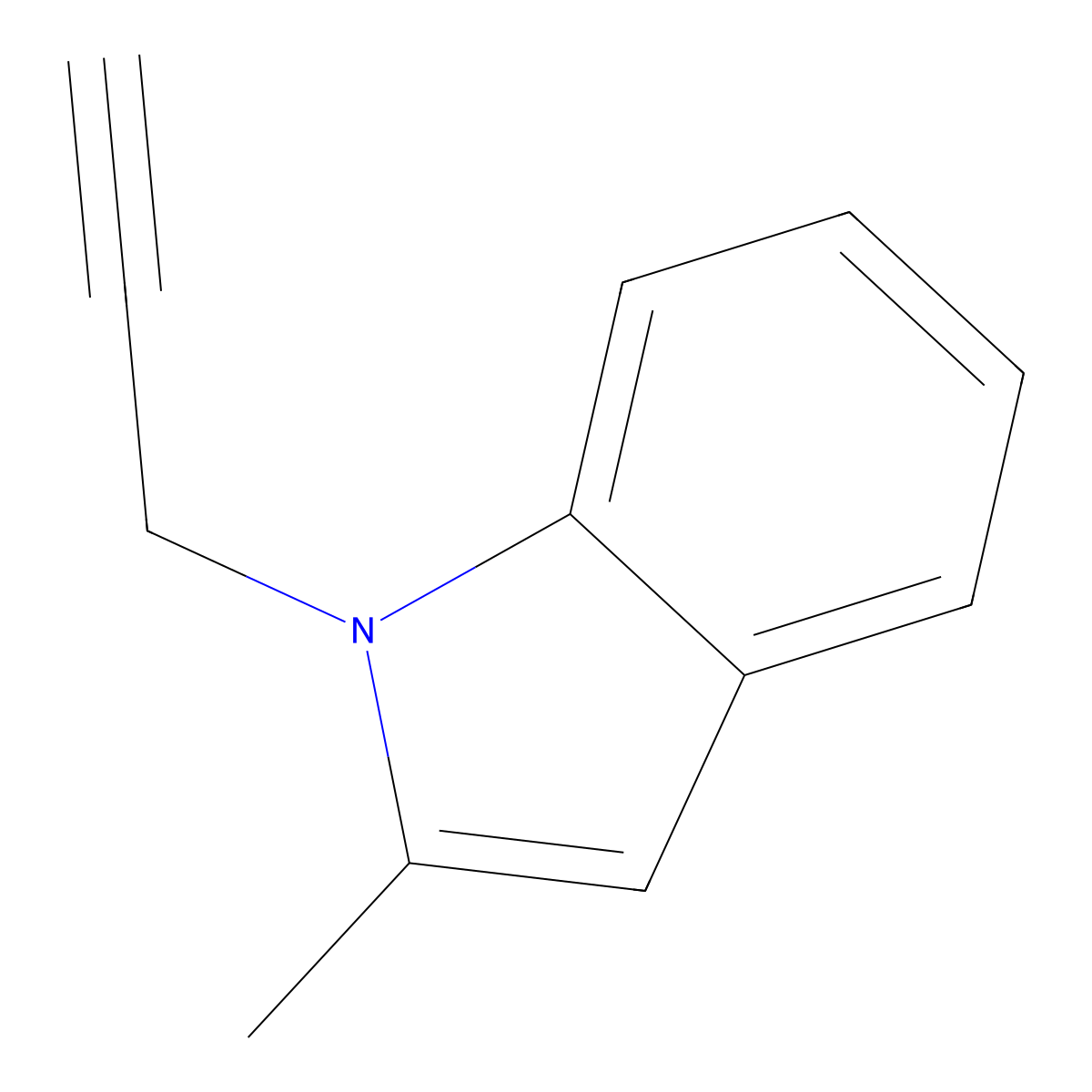 2-methyl-1-(prop-2-yn-1-yl)-1H-indole molecular structure, CAS 215026-86-1