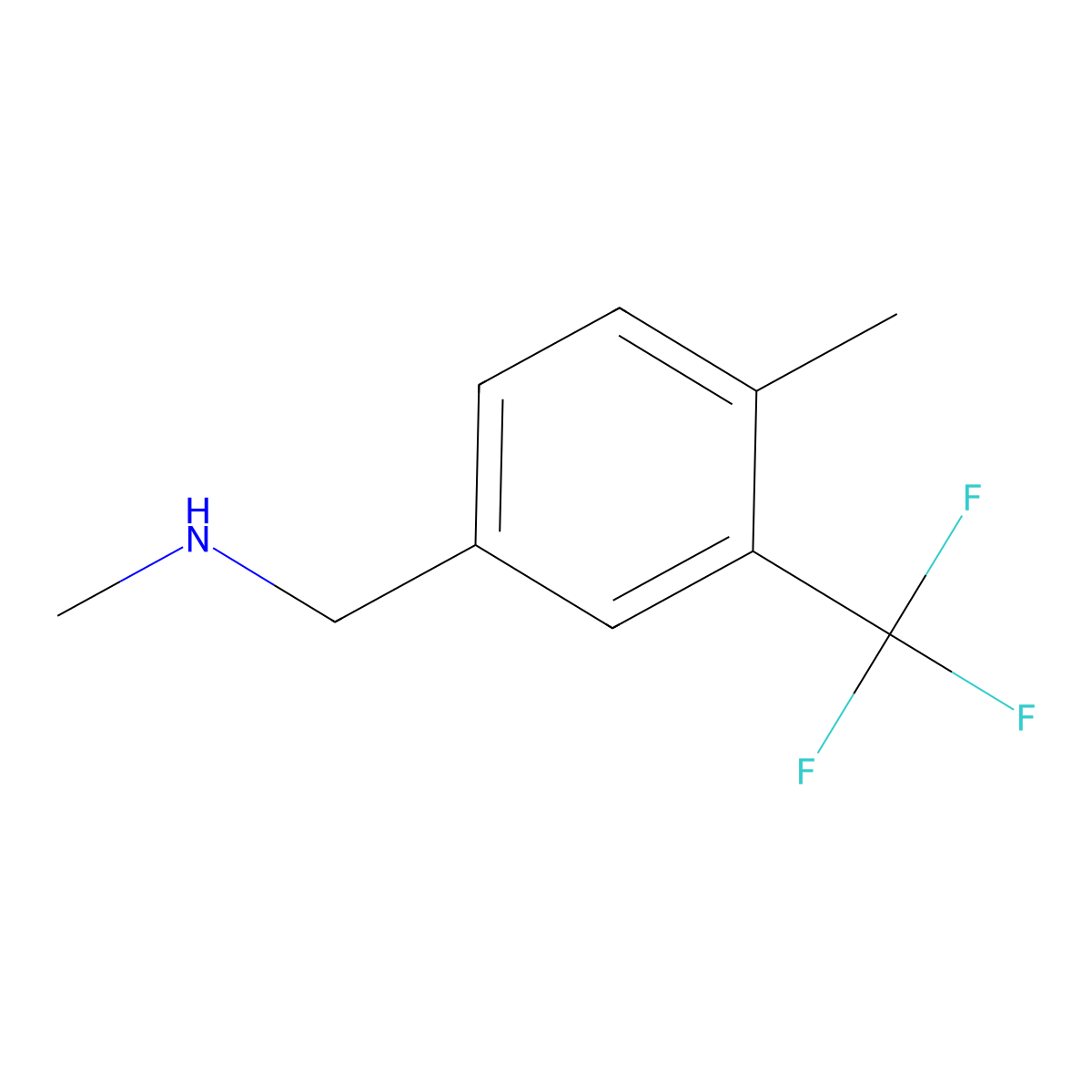 Methyl({[4-methyl-3-(trifluoromethyl)phenyl]methyl})amine molecular structure, CAS 2150270-71-4