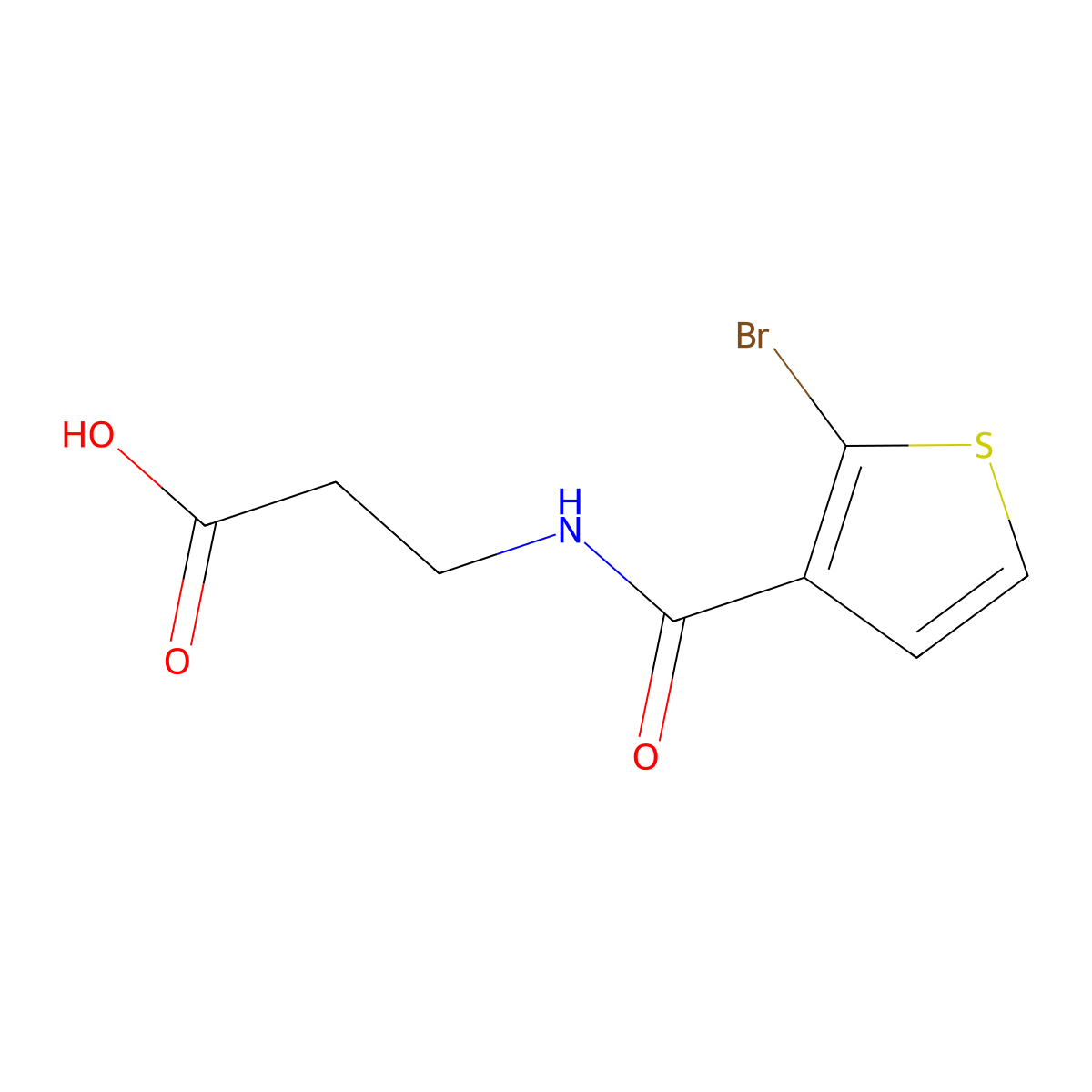 3-[(2-Bromothiophen-3-yl)formamido]propanoic acid molecular structure, CAS 2150278-01-4