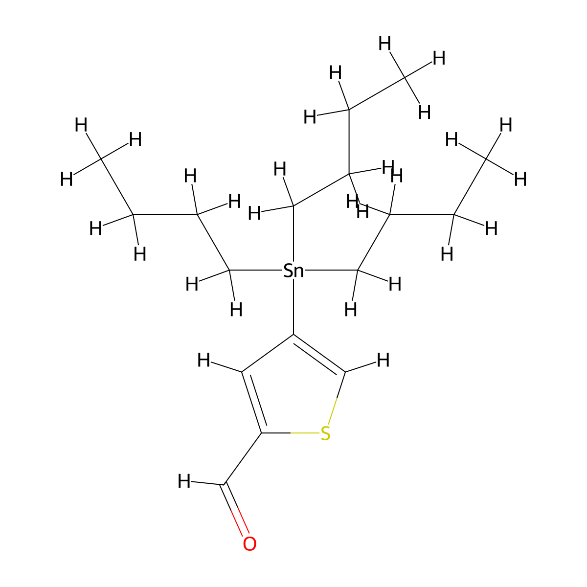 4-(Tributylstannyl)thiophene-2-carbaldehyde molecular structure, CAS 215031-56-4