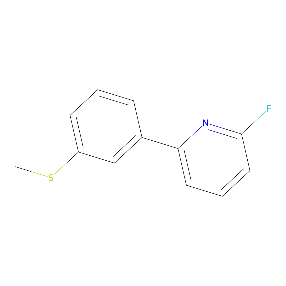 2-Fluoro-6-[3-(methylthio)phenyl]pyridine molecular structure, CAS 2150341-69-6