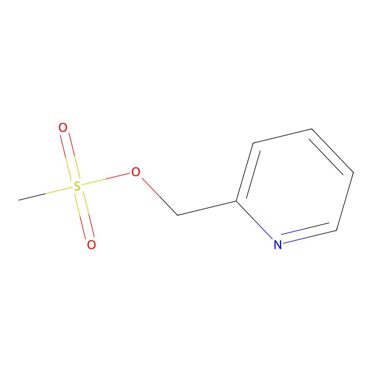 Methanesulfonic acid pyridin-2-ylmethyl ester molecular structure, CAS 215035-91-9